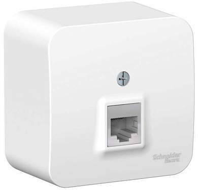 Schneider BLANCA роз. компьют. ОУ 1 мест. бел. (пласт. осн., RJ45, кат.5E, изол. пл.) BLNIA045001 (арт. 622254)