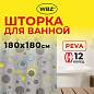 Шторка для ванной PEVA, 180х180 см, кольца в комплекте, 3 дизайна ассорти, КРУГИ, WBZ (ВБЗ), 700070 (арт. 700070)