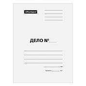 Скоросшиватель OfficeSpace "Дело", картон мелованный, 440г/м2, белый, пробитый, до 200л. (арт. 158529)