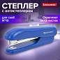 Степлер №10 BRAUBERG "SX-19", до 12 листов, с антистеплером, синий, 228588 (арт. 228588)