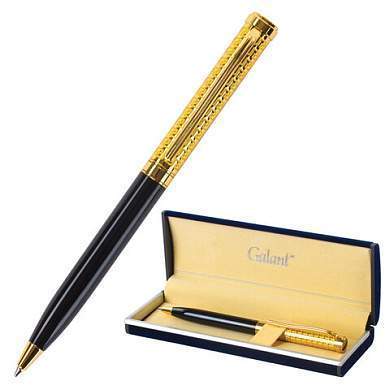 Ручка подарочная шариковая GALANT "Empire Gold", корпус черный с золотистым, золотистые детали, пишущий узел 0,7 мм, синяя, 140960 (арт. 140960)