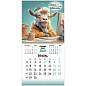 Календарь настенный перекидной 2027 г., BRAUBERG, 12 листов, 21,4х42,8 см, МИНИ, "Funny goats", 118432 (арт. 118432)