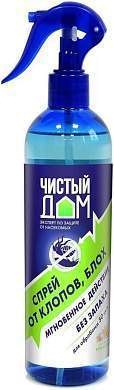 От клопов/тараканов/муравьев/блох/кожеедов СПРЕЙ 400мл с курком Чистый дом (циперметрин) 02-628 (арт. 451109)