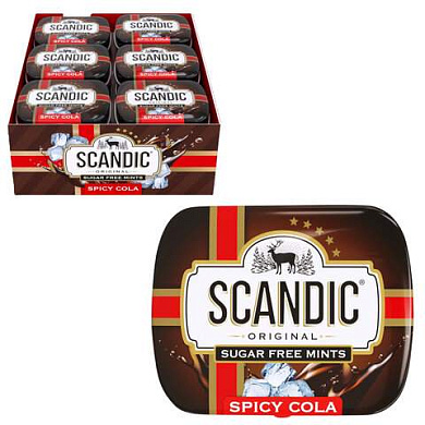 Драже освежающие SCANDIC без сахара со вкусом "Кола", 14 г, 4603766425511 (арт. 624914)