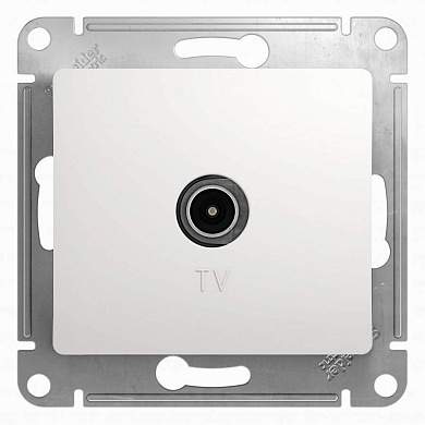 Schneider GLOSSA мех. роз. TV-FM СУ 1 мест. бел. (пл.осн., RG6, 2,1А) GSL000193 (10!) (арт. 697217)