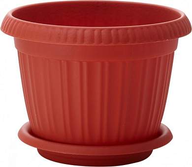 Горшок для цветов Basil D=230мм (4л) с подставкой, терракотовый 221601632/01 Homver (арт. 785666)