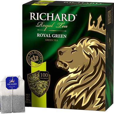 Чай RICHARD "Royal Green" зеленый, 100 пакетиков по 2 г, 610150 (арт. 620747)