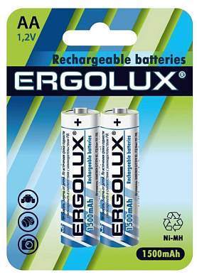 Аккумулятор Ergolux R6 1500mAh Ni-Mh BL2 (арт. 641531)