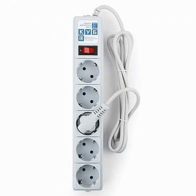 Power Cube (КУБ) Классик сет. удл.-фильтр ПВС 3х0.75 5 роз. 1.9 м 10А СЕРЫЙ (РФ) SPG-B-6 (арт. 3588)