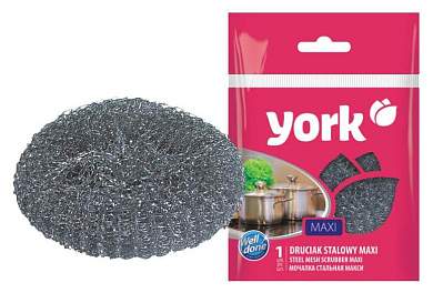 Губка для посуды металл (нерж сталь) Макси d=11см, 003020 York (арт. 801167)