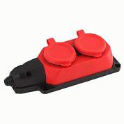 AY-KA (АЙКА) колодка ОУ двойная 2 гн. каучук 2P+PE 1x16A 220-240V IP44 красная (арт. 821232)
