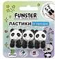 Ластик-топпер для карандаша FUNSTER (ФАНСТЕР) "ПАНДЫ", НАБОР 3 ШТУКИ, блистер, 274012 (арт. 274012)