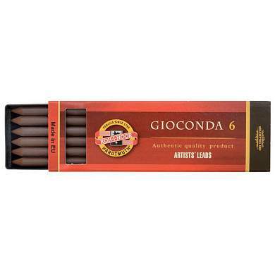 Сепия Koh-I-Noor "Gioconda", коричневая светлая, стержень, 5,6мм, 6шт., пластик короб (арт. 298323)