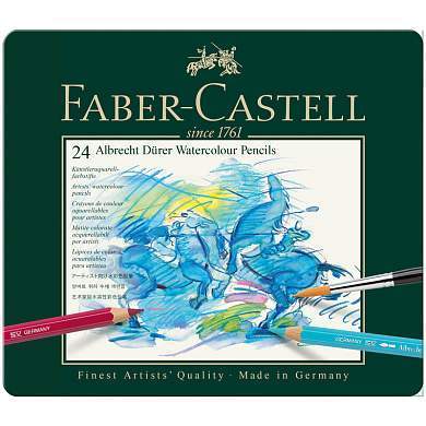 Карандаши акварельные художественные Faber-Castell "Albrecht Dürer", 24цв., метал. коробка (арт. 285906)
