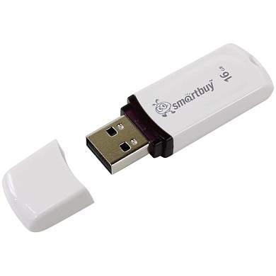 Память Smart Buy "Paean" 16GB, USB 2.0 Flash Drive, белый (арт. 248793)