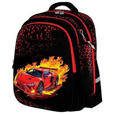 Рюкзак BRAUBERG KIDS MIND с пеналом в комплекте, 2 отделения, "Fiery Road", 40х28х18 см, 273177 (арт. 273177)