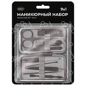 Универсальный набор для маникюра и педикюра 9 в 1 в футляре, MINI, красный, блистер, WBZ, 609497 (арт. 609497)