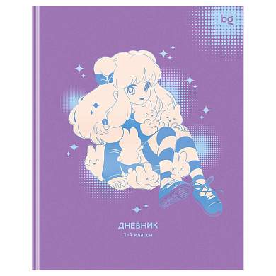 Дневник 1-4 кл. 48л. (ЛАЙТ) BG "Anime girl", матовая ламинация, выб.лак (арт. 376726)
