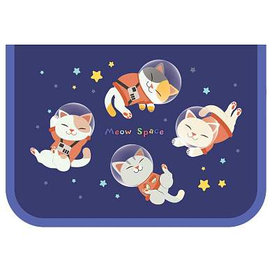 Пенал 1 отделение, 200*130 ArtSpace "Meow Space", доп. секция, ткань (арт. 368136)