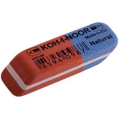 Ластик Koh-I-Noor "Blue Star" 80, скошенный, комбинированный, натуральный каучук, 41*14*8мм (арт. 001453)