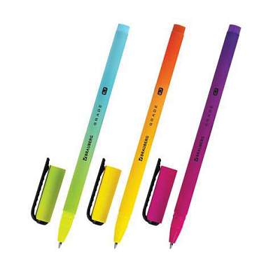 Ручка шариковая BRAUBERG GRADE, СИНЯЯ, корпус soft-touch, пишущий узел 0,7 мм, линия письма 0,35 мм, 144207 (арт. 144207)