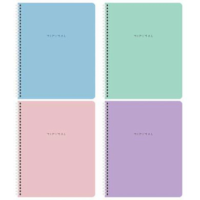Тетради ДЭК А5 48 л. КОМПЛЕКТ 4 шт., BRAUBERG, гребень, клетка, 80 г/м2, Soft-Touch, "Minimal", 405579 (арт. 405579)