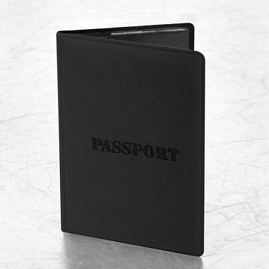 Обложка для паспорта, мягкий полиуретан, "PASSPORT", черная, STAFF, 238407 (арт. 238407)