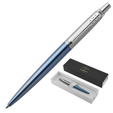Ручка шариковая PARKER "Jotter Core Waterloo Blue CT", корпус голубой, детали хром, синяя, 1953191 (арт. 142383)
