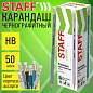 Карандаш чернографитный с ластиком STAFF EVERYDAY BLP-MRN, 1 шт., НВ, корпус ассорти, 182167 (арт. 182167)