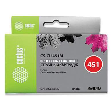 Картридж струйный CACTUS (CS-CLI451M) для CANON Pixma iP7240, пурпурный (арт. 362008)