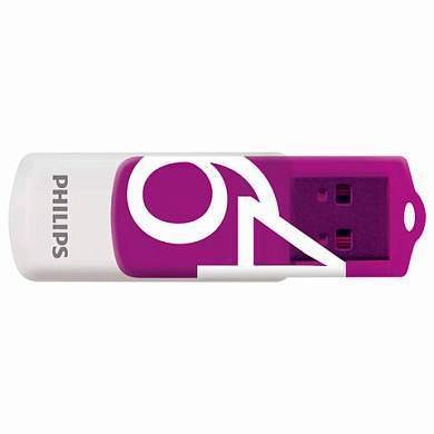 Флеш-диск 64 GB PHILIPS VIVID, разъем USB 2.0, фиолетовый, FM64FD05P/97 (арт. 514091)