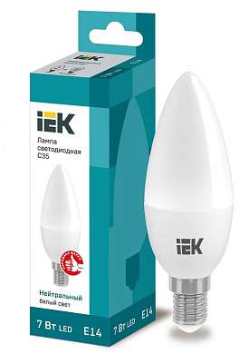IEK свеча C35 E14 7W(630lm) 4000K 4K 100x35 матов. ECO LLE-C35-7-230-40-E14 (арт. 612814)