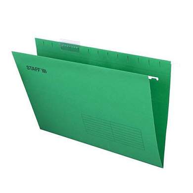 Подвесные папки A4/Foolscap (404х240 мм) до 80 л., КОМПЛЕКТ 10 шт., зеленые, картон, STAFF, 270934 (арт. 270934)