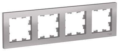 Schneider AtlasDesign рамка СУ 4 мест. алюминий ATN000304 (арт. 662472)