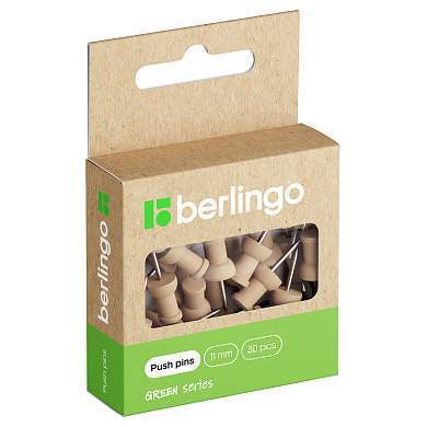 Кнопки силовые Berlingo "Green Series", 30шт., деревянные, крафт упак., европодвес (арт. 338920)