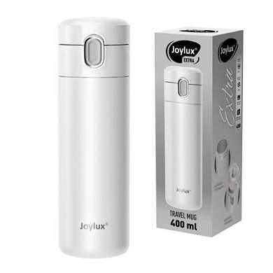 Термокружка 400 мл JOYLUX (ДЖОЙЛЮКС) EXTRA STYLE, нержавеющая сталь SUS304, белый матовый, 700281 (арт. 700281)
