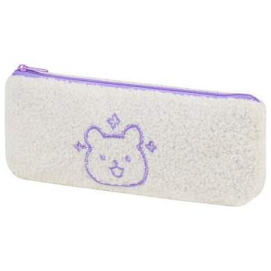 Пенал ЮНЛАНДИЯ, 1 отделение, плюш, "Bear", белый, 22x8х3 см, 272270 (арт. 272270)