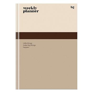 Планер школьный 1-11 кл. 64л. (твердый) BG "Weekly planner. Beige", матовая ламинация (арт. 383698)