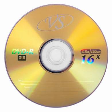 Диск DVD+R (плюс) VS, 4,7 Гб, 16х, бумажный конверт, КОМПЛЕКТ 5 шт., VSDVDPRK501 (арт. 514003)