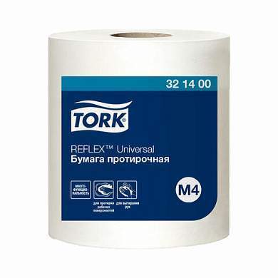Бумага протирочная с центральной вытяжкой 270 метров, TORK Reflex (M4) 1-слойная, КОМПЛЕКТ 6 рулонов, 321400 (арт. 609457)