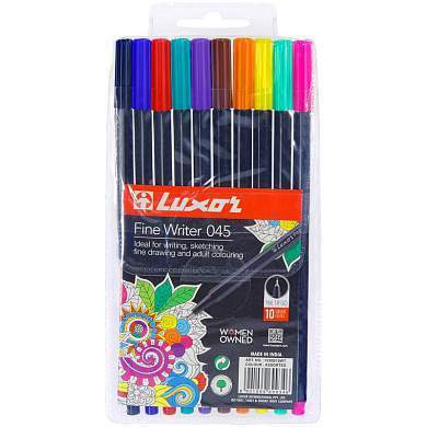 Набор капиллярных ручек Luxor "Fine Writer 045" 10цв., 0,8мм, европодвес (арт. 316925)
