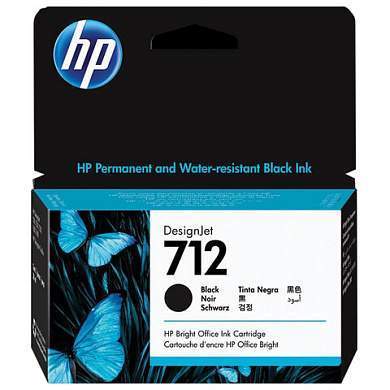 Картридж струйный для плоттера HP (3ED70A) DesignJet T230/T250/T630/T650, №712, черный, оригинальный (арт. 363910)