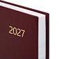 Ежедневник датированный 2027 145х215 мм, А5, STAFF, обложка бумвинил, бордовый, 117814 (арт. 117814)