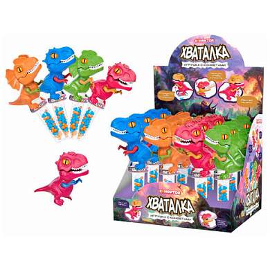 Игрушка с драже "ХВАТАЛКА ДИНОЗАВР T-REX", 5 г, КОНФИТОЙ (арт. 625147)