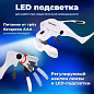 Лупа налобная с LED-ПОДСВЕТКОЙ, 5 сменных линз 95х33 мм, увеличение 1,0 - 3,5, BRAUBERG, 455929 (арт. 455929)