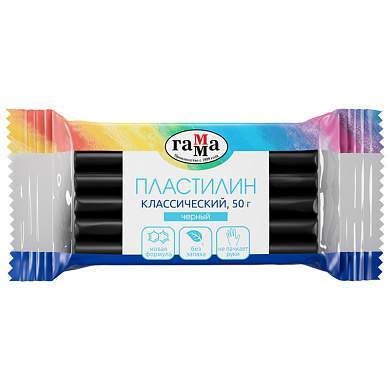 Пластилин Гамма "Классический", черный, 50г (арт. 274085)