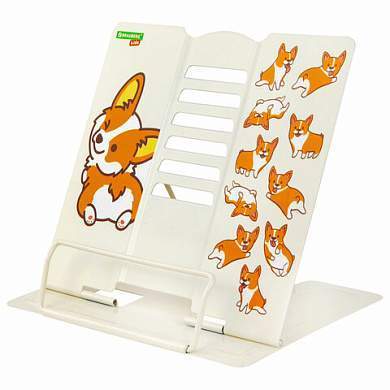 Подставка для книг и учебников BRAUBERG KIDS "Corgi Pup", регулируемый угол наклона, металл, 238054 (арт. 238054)