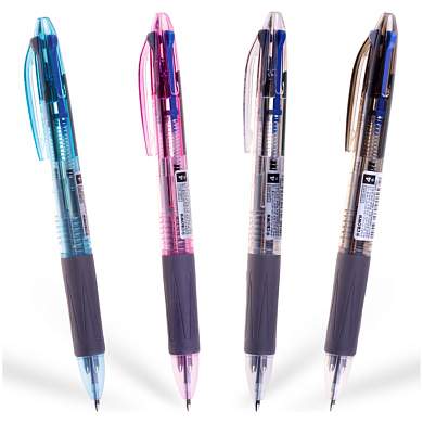 Ручка шариковая автоматическая Crown "Kinex Sl" 04цв., 0,7мм, грип (арт. 246441)