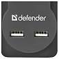 Сетевой фильтр Defender DFS 755 5 розеток 5,0м, 2xUSB, 2.1A, черный (арт. 367838)