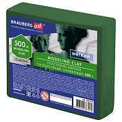 Пластилин скульптурный BRAUBERG ART CLASSIC оливковый, 0,5 кг, мягкий, 106514 (арт. 106514)